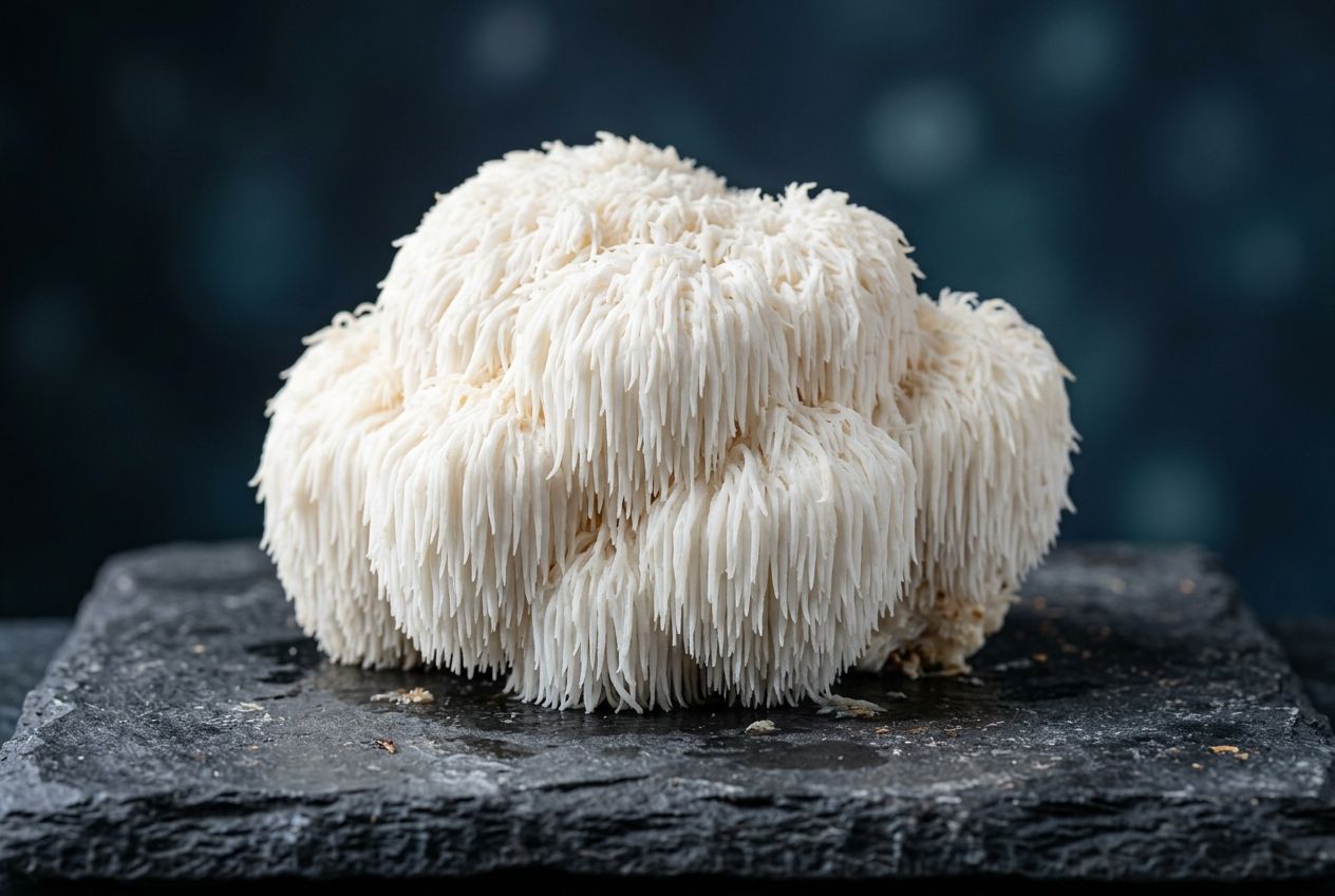 Lion's Mane mushroom powder associated with focus and clarity