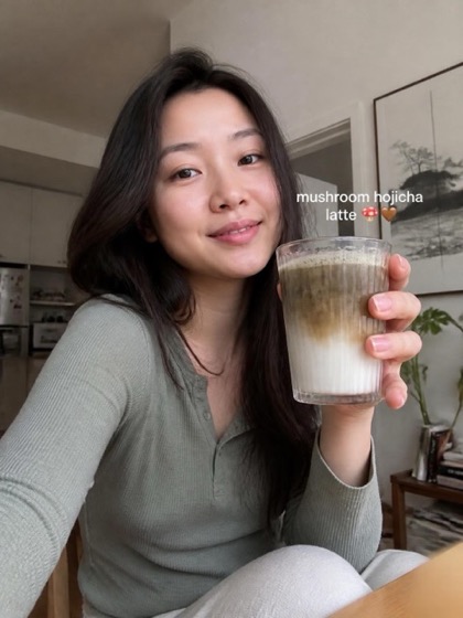 Mushroom hojicha shared by a customer